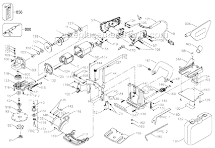 Page A Diagram and Parts List for Type 2 Porter Cable